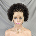 Wholesale Natural Human Hair Afro Kinky Pixie Wig Braided 13x4 Lace Frontal Afro Hair Wig Factory Price