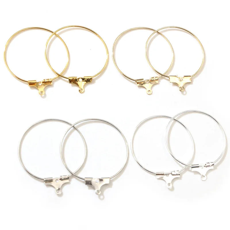 Metal Wire Loop DIY Charm Jewelry Findings Iron Hoop Earring Findings Round Drop Earring Hook Ear Wires for Women