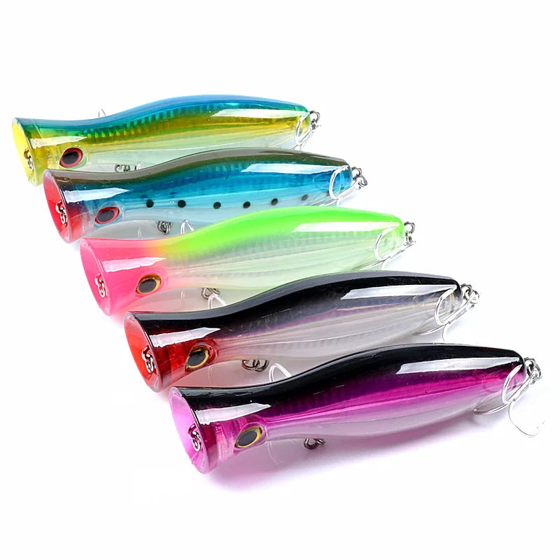 125mm 40.3g Popper Fishing Lures Tuna Trolling Top Water Lure Plopper Pencil Crankbait Tackle Artificial Bait