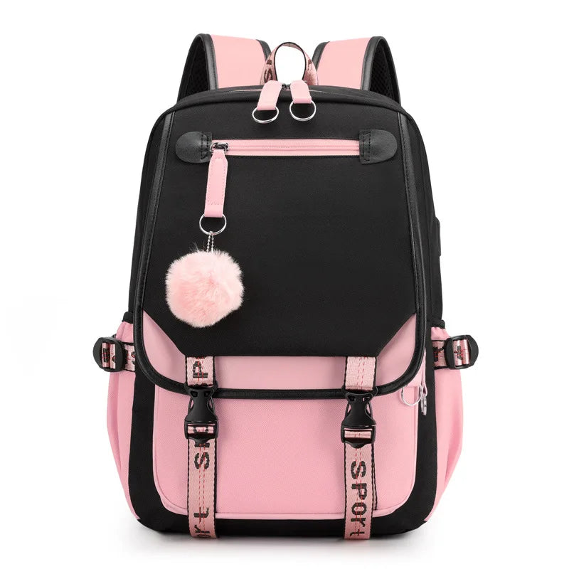 New Student Backpack Large School Bags for Girl  Korean Fashion  Schoolbag Waterproof Book Cute Travel