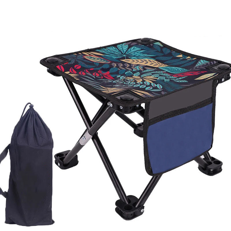 Camping Lightweight Picnic Beach Folding Fishing Step Stools Conveniently Carry Oxford Cloth Seat Chair