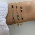 Dainty Tiny Faceted Gemstone Beaded Bracelet Healing Crystal Natural Stone Beads Bracelets Energy Women Gift