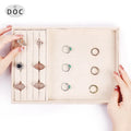 DOC New Arrival Jewelry Display Trays Velvet High Quality Beige Jewelry Packing Trays Jewelry Storage Tray