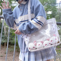 Wholesale Candy Colours Girls High Quality Imitation Leather Pin Display Transparent PVC Crossbody Ita Bag