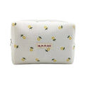 Printed Corduroy Velvet Makeup Organizer Bag Fashion Skincare for Toiletry Cosmetic Cases Zipper  Printed Beauty