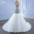 Jancember ARSM67295 Cheap Customize Elegant Heavy Beads  Long Train  Mermaid Wedding Dresses