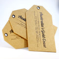 Hangtag Labels Custom Die Cut Printed Brand Name Logo Kraft Recycled Price Paper Hang Tag for Denim Jeans Jacket