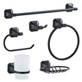 6 Piece Bathroom Accessory Set Toilet Paper HolderTowel Hook Stainless SteelWall Mounted Bathroom Hardware Soap Holder Set
