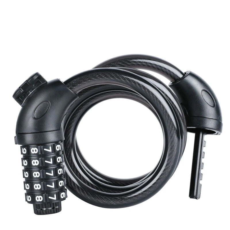 Cable Lock with Passwordmountain Bike 5-digit Combination Lock Bike Steel Security Anti-theft Folding Super Quality Cycling