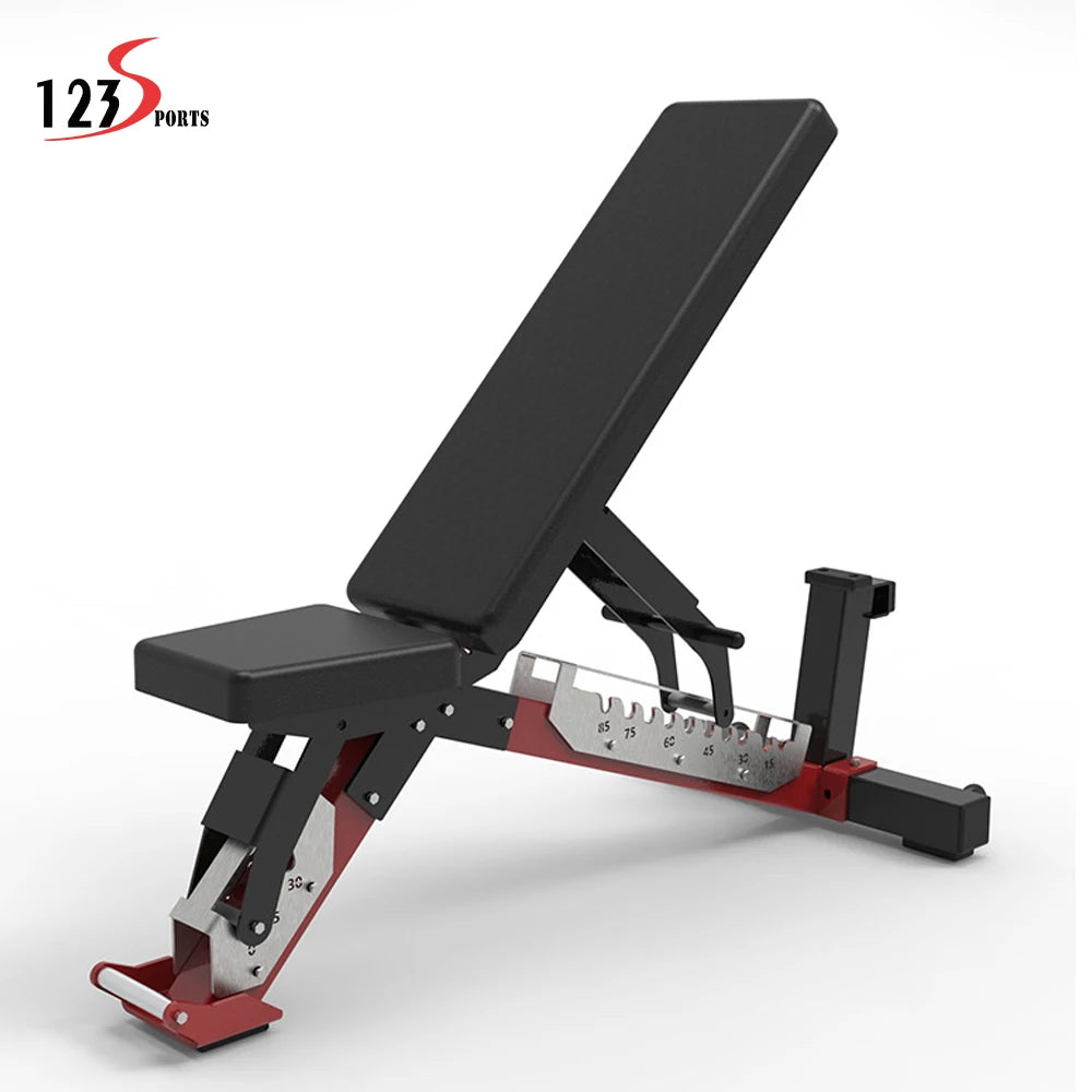123Sports Fitness Strength Training Workout Adjustable Weight Bench With Movable Pulley