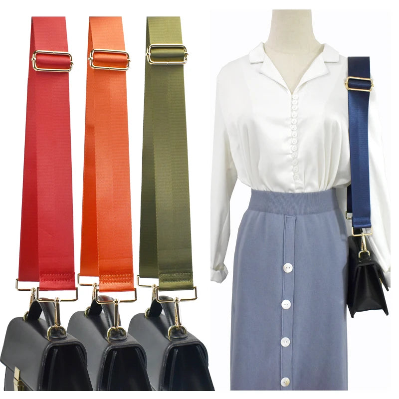 Meetee B-J2053 5cm Men's Simple Solid Color Nylon Webbing Bag Accessories Replacement Bag Shoulder Strap