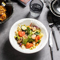 Vajilla Hotel Serving Deep Bols Restaurant Ceramic Bowl Set for Wedding Porcelain Embossed Soup Salad Pasta Bowls Dinnerware