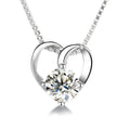 DDC13 925 Sterling Silver White Purple 4A Zircon Wedding love Heart Pendant for Necklace Wholesale for Valentine's Day