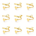 Wholesale Simple A-Z Gold Plated Letter Ring Adjustable Stainless Steel Rings for Women Stylish Inlay Setting for Anniversaries