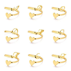Wholesale Simple A-Z Gold Plated Letter Ring Adjustable Stainless Steel Rings for Women Stylish Inlay Setting for Anniversaries