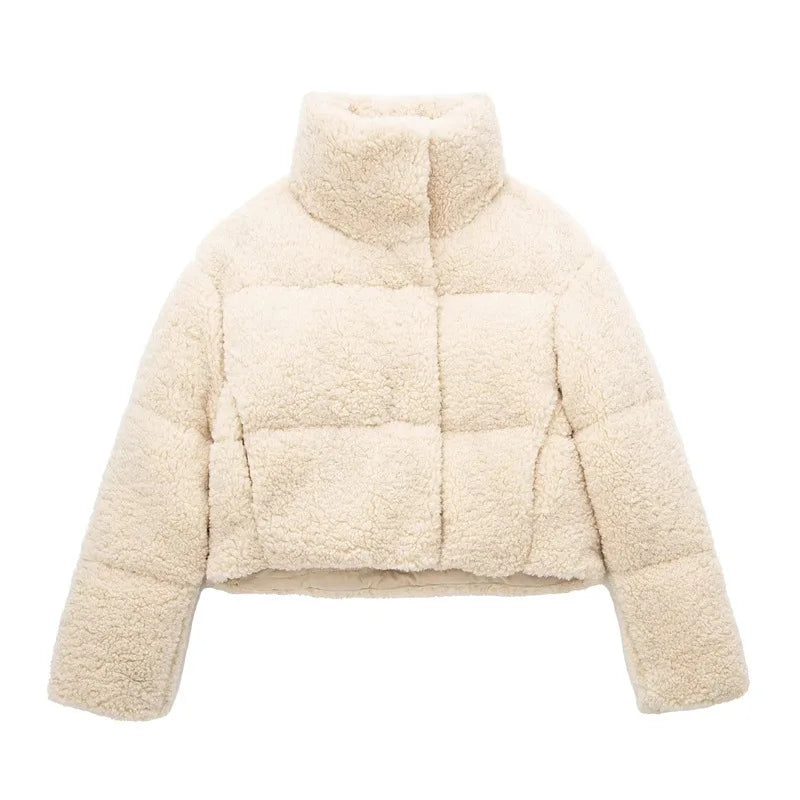 High Quality ODM Custom Ladies Short Outerwear Fleece Clothes Winter Coat Crop Puffer Jacket for Women