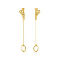 Original Design 18K Gold Plated Brass Jewelry New Piercing Hand Ear Studs Round Drop Earrings for Women Party Earrings E231492