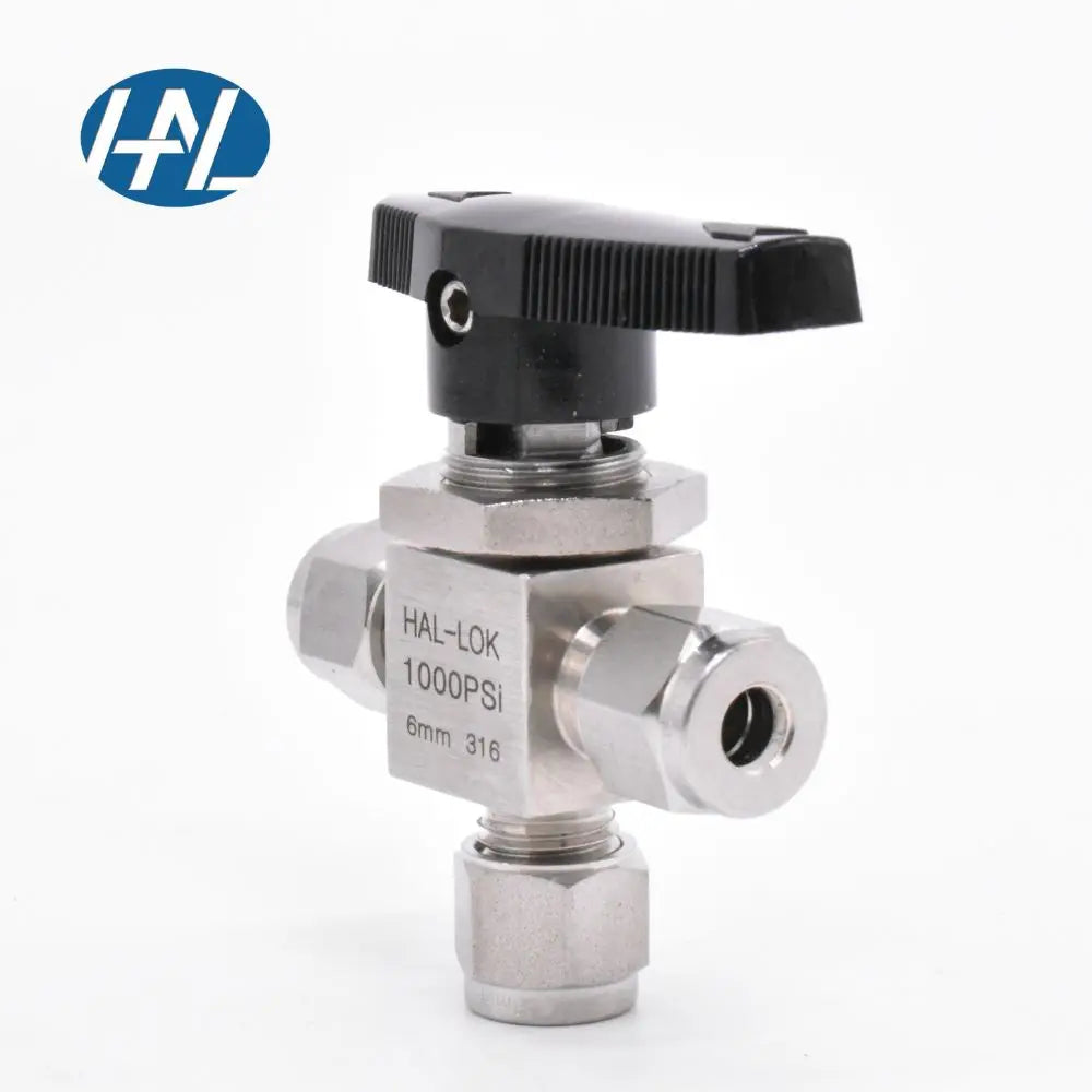 316 Stainless Steel 3-Way Manual Ball Valve High Temperature 3-Way Switching for General Use