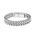 Men's Fashion Double-row Bracelet European and American Hip-hop Trend Element Bracelet Stainless Steel Men's Powerful Bracelet