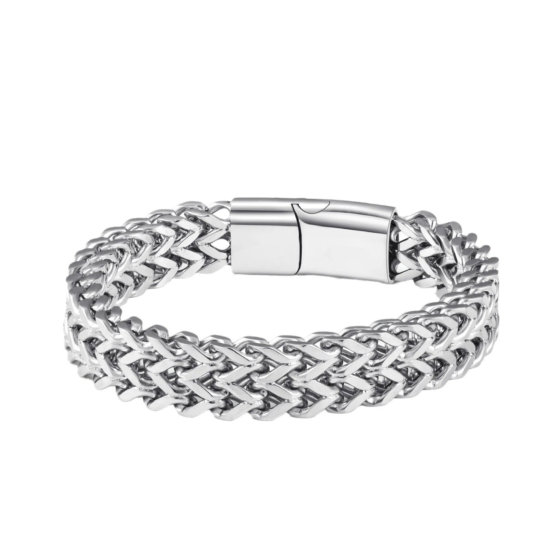 Men's Fashion Double-row Bracelet European and American Hip-hop Trend Element Bracelet Stainless Steel Men's Powerful Bracelet