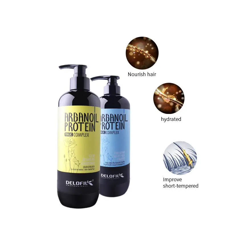 Private Label Delofil Wholesale Professional Hair Care Set Sulfate Free Shampoo Organic Argan Oil Shampoo and Conditioner
