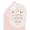 Jewish the Bar Mitzvah Baby Shower Baptism Invitation Card Custom Printed Oval Shape Invite with Velvet Liner Envelope