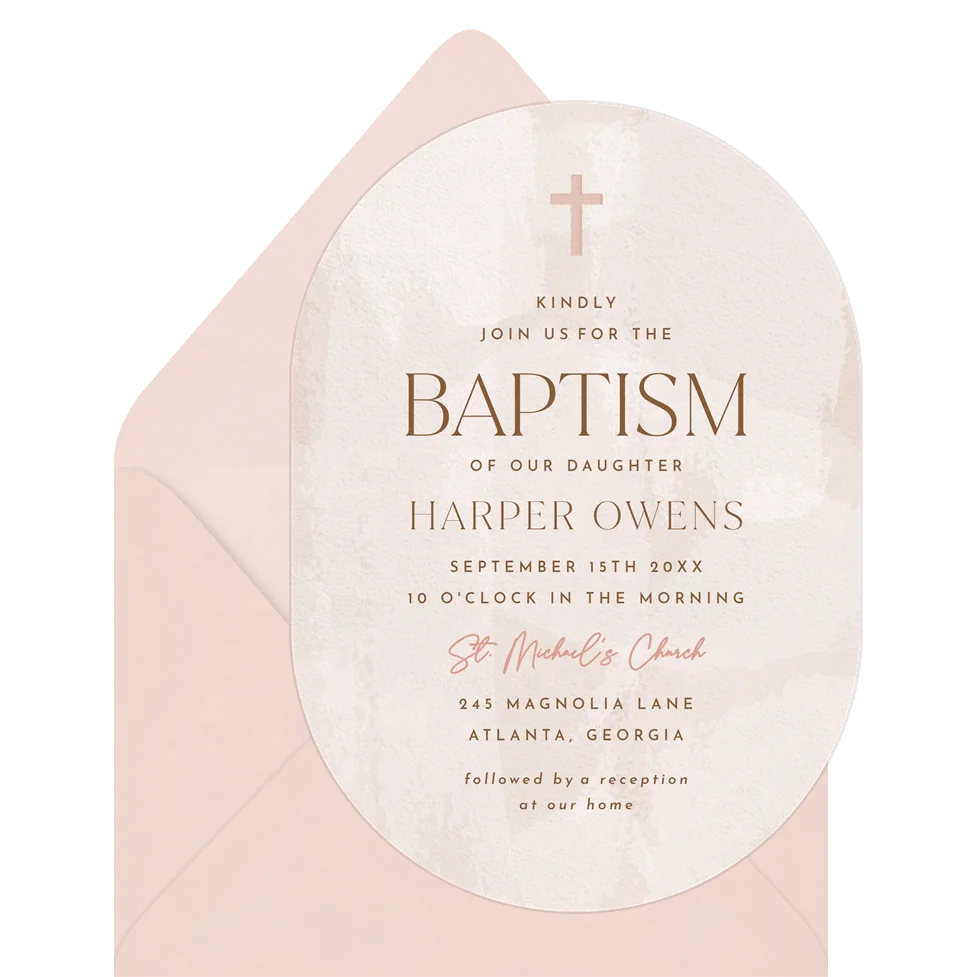 Jewish the Bar Mitzvah Baby Shower Baptism Invitation Card Custom Printed Oval Shape Invite with Velvet Liner Envelope