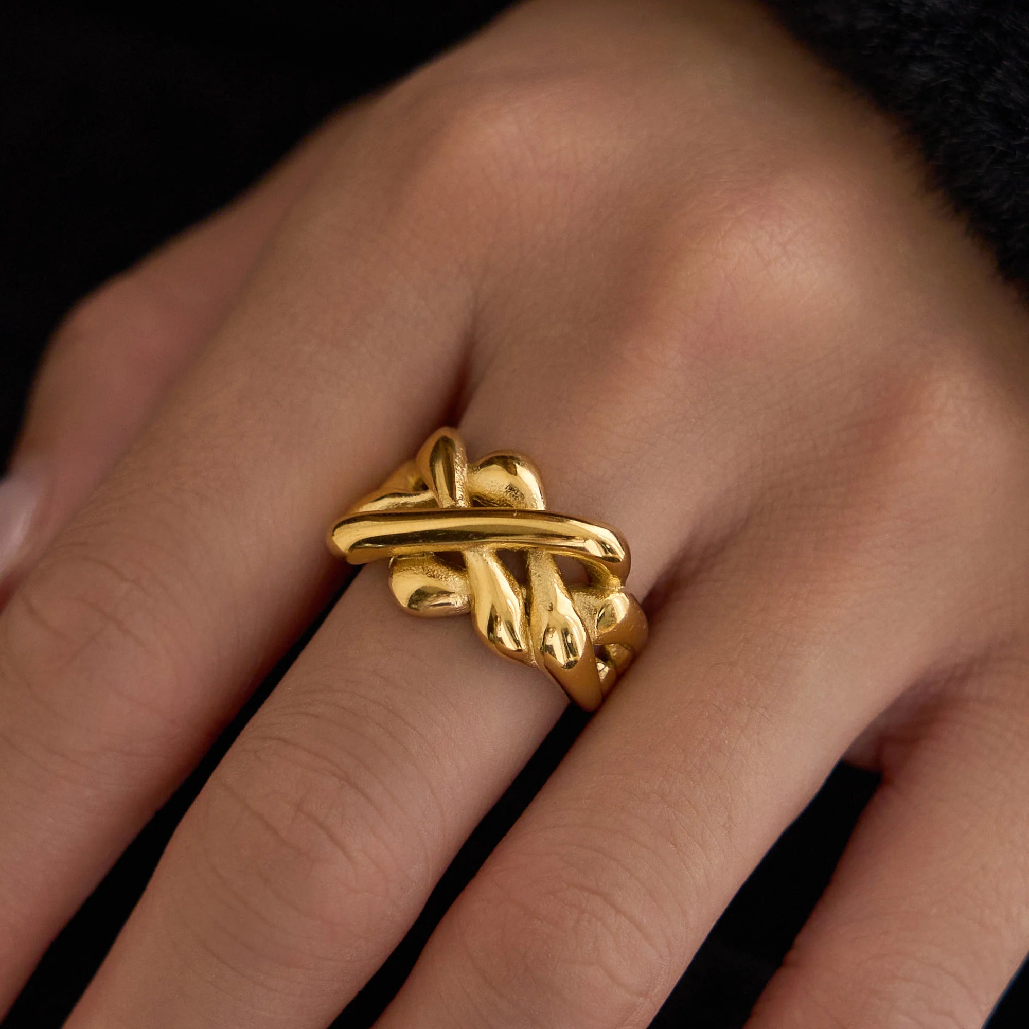 VINTAGE GREEK MYTHOLOGY WONDERFUL IRREGULAR RING Dazan Winter New HOT INS Trend 18k PVD Gold Plated Stainless Steel Lady Jewelry