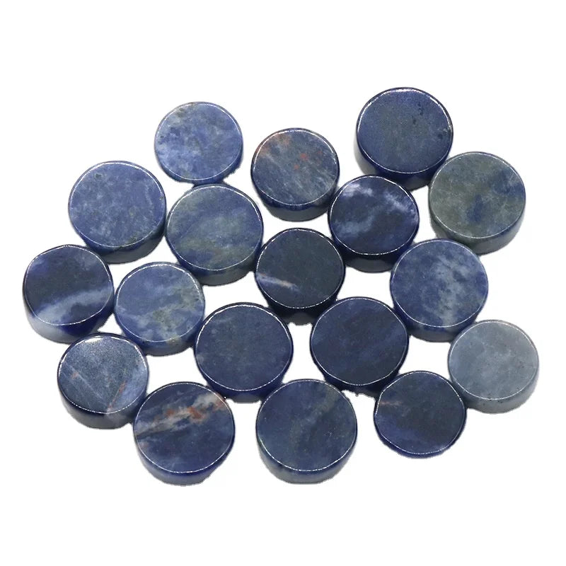DIY Natural Sodalite Round Shape Button Flat Disc Shape Gemstones for DIY Jewelry Making Available in Each Size and Shape
