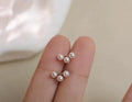 E1820 4-5mm DIY Natural Freshwater Pearl Charm Earrings Mounting Accessory 925 Sterling Silver Gold Plated  Jewelry for Women