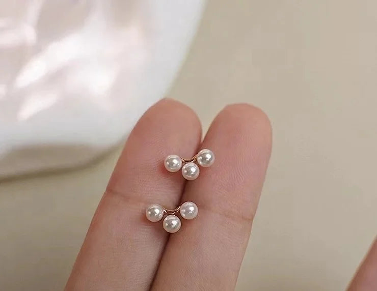 E1820 4-5mm DIY Natural Freshwater Pearl Charm Earrings Mounting Accessory 925 Sterling Silver Gold Plated  Jewelry for Women