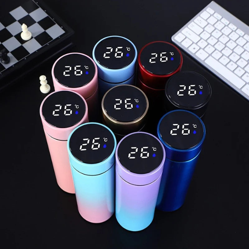 Personalized Customized logo 500ml Portable Infuser Water Bottle 304 Steel Metal Water Bottle with Led Temperature