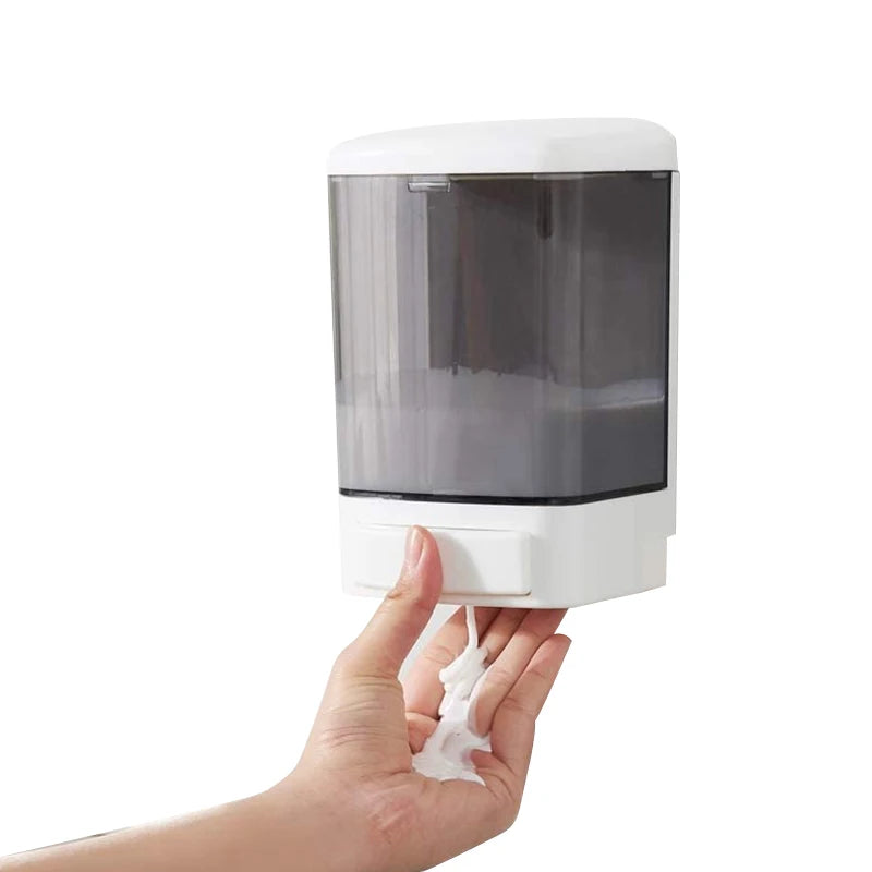 Commercial Manual Soap Dispenser Wall Mounted Liquid Pump for Kitchen Bathroom Industrial-Modern Style ABS Plastic for Home