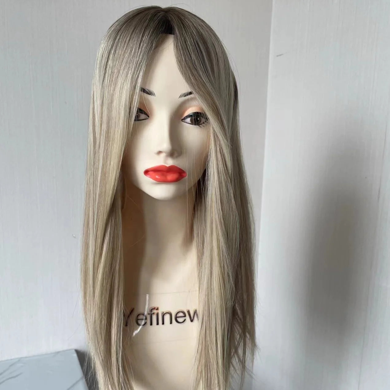 Stock Ombre Blonde Jewish Hair Toppers Kippah Hair Topper Human Hair Topper