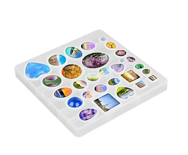 HY 144 pcs Silicon Molds for Resin Jewelry Tools Set for DIY Jewelry Decoration Craft Making Kit