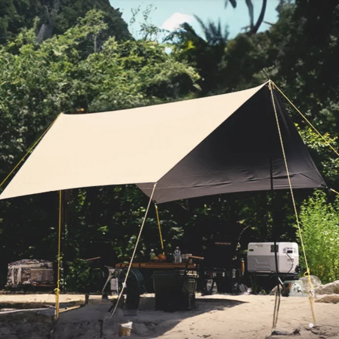 Wind Valley Outdoor Camping Sun Protection Tarp Black  Coated