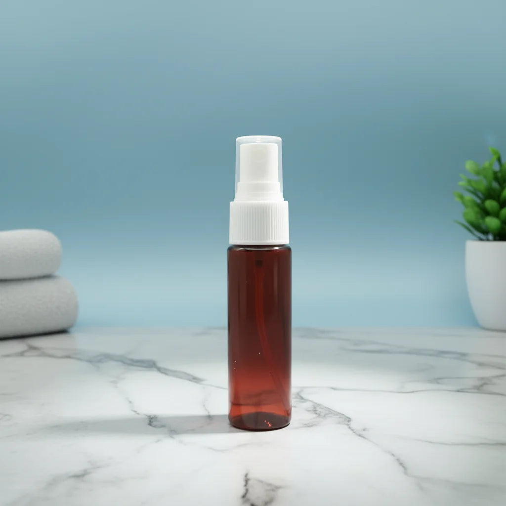 Beauty Mist Spray Bottles Thin Shapes 30ml Shampoo Facial Cleanser Cosmetics Skin Care Perfume Custom Logo Pump Sprayer PET