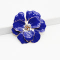 Jachon Flower Brooch Female Simple Rhinestone Peony Flower Brooch Color Glaze Flower Pin Accessories