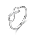 Fashion Trendy Jewelry 925 Sterling Silver CZ Diamond Ring Women Infinity Love Thin Ring