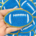 New Hot Iron on Glitter Edge Chenille Embroidered Blue Softball  Patch for Hat Hoodies Decoration