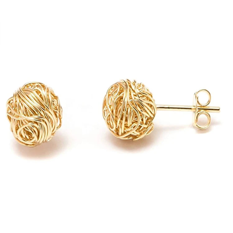 Fashion High Quality Gold-plated Earrings Braided Knot Stud Earrings for Women