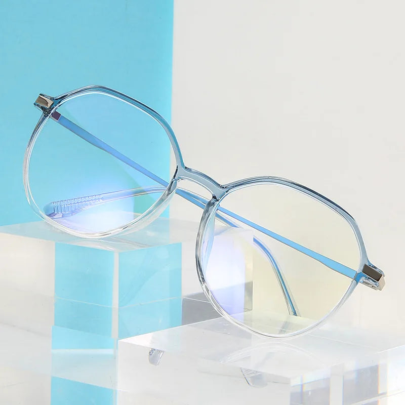 Transparent Jelly Color Flat Mirror Net Red Retro Non-mainstream Blu-ray TR90 Glasses