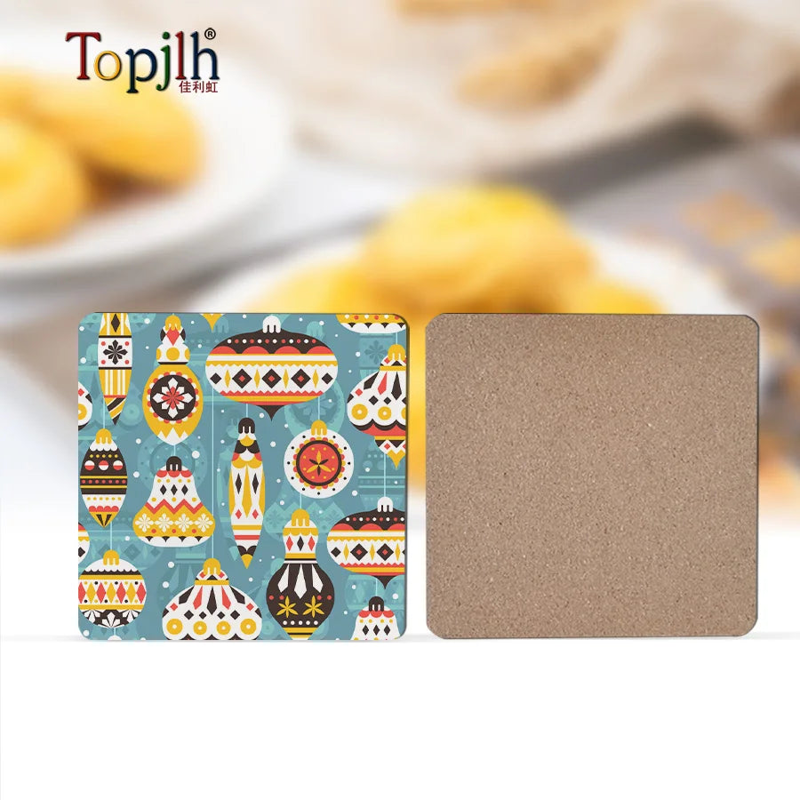 Topjlh Wholesale Sublimation Blanks MDF Placemat Square Customized Printing Design Table Decoration for Desktop Non-slip Mat