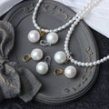 11-12mm Round Edison Universal Clasp S925 Silver Natural Freshwater Pearl Pendant