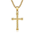 New Arrival Men's Titanium Steel Pendant Fried Dough Twists Stainless Steel Cross Hip Hop Retro Aggressive Creative Anniversary