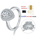M93 Hot Sale Jewellery Pear Cut Moissanite Diamond Gold Plated 925 Sterling Silver Custom Double Halo Engagement Ring