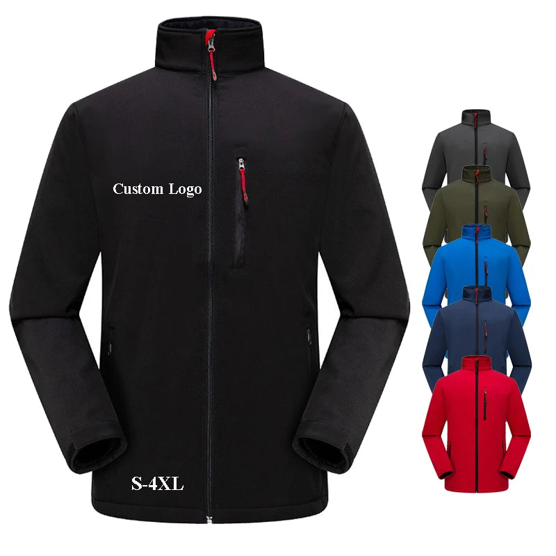 Mens Winter Softshell Windbreaker Jackets Water-Resistant Fleece Golf Coat Cycling Winter Thermal Coat Softshell Tactical Jacket
