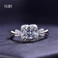 Silver 925 Original Brilliant Cut 1 Carat Diamond Test Past D Color Moissanite Plant Arm Cushion Ring for Women Fine Jewelry