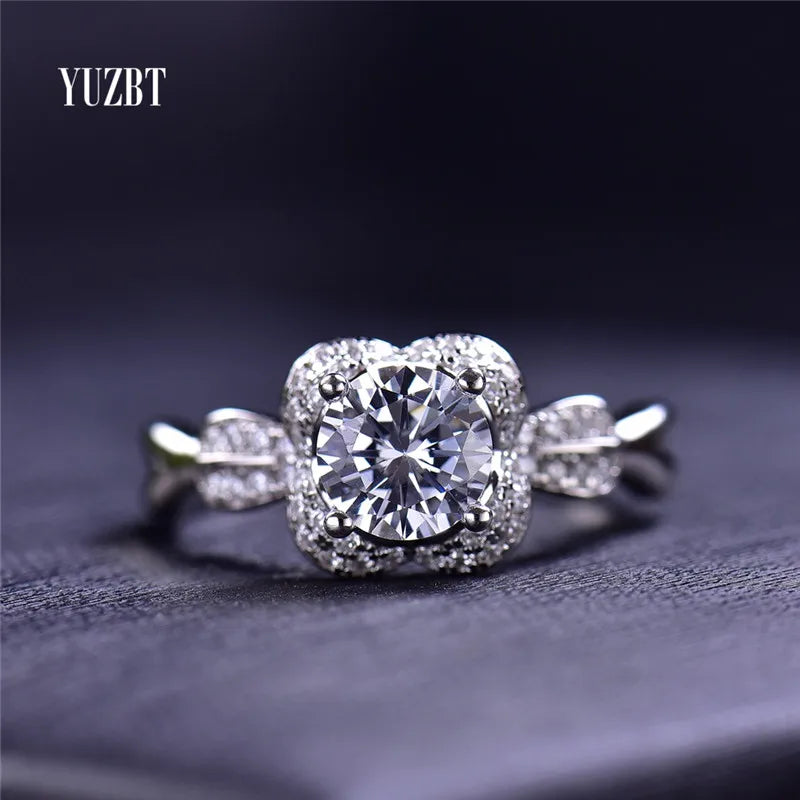 Silver 925 Original Brilliant Cut 1 Carat Diamond Test Past D Color Moissanite Plant Arm Cushion Ring for Women Fine Jewelry