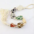 Natural 7 Chakra Crystal Car Hanging Tumble Stone Freeform Raw Seven Chakras Nugget Gemstone Craft for Home GIft Decoration